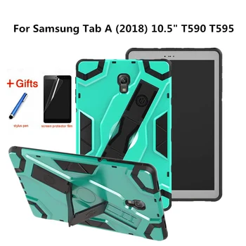 Samsung Galaxy Tab A2 10.5 2018 SM-590 T595 T597 Funda Tablet Atgal sunku Šarvai Padengti TPU+PC Sunkiųjų Atveju+Filmas+Stylus