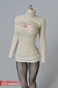 Sandėlyje 1/6 moteris lėlės modelis, aksesuarų, drabužių, 12 colių kilnojamojo lėlės moters kūno originalus atidaryti krūtinės megztinis