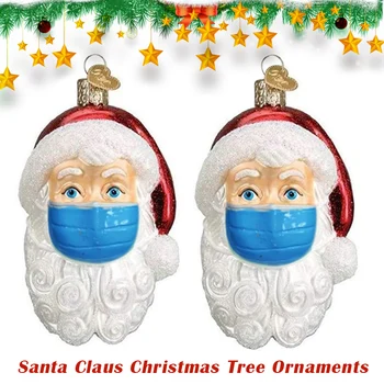 Sandėlyje Ornamentu Kalėdų Medžio Apdaila Pakabukas Santa Claus su Veido Padengti Namų Dekoro Šeimos Nemokamas pristatymas