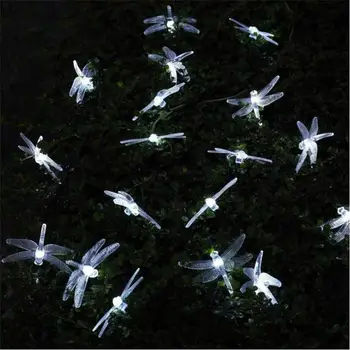 Saulės Kalėdų Žiburiai 30 LED 8 Režimai Saulės Dragonfly Pasakų String Žiburiai Kalėdų Šalis, sodo Dekoracijos, Lauko Saulės Lempa