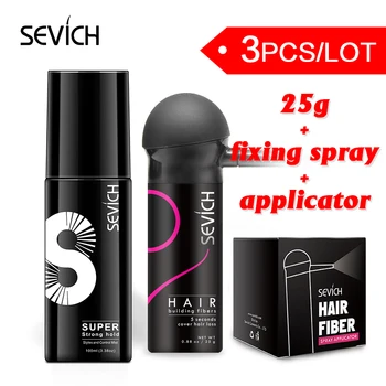 Sevich 25g gelis+tvirtinimo plaukų lakas + purkštukas, aplikatorius siurblys keratino plaukų pastato skaidulų milteliai plaukų slinkimas produktų sustorėti