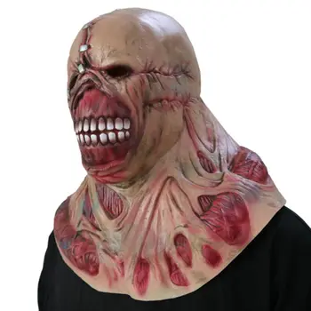 Siaubo zombie Kaukė puikiai tinka Karnavalui, Karnavaliniai ir Helovinas Suaugusiųjų Latekso Kostiumas, Unisex Vienas dydis tinka visiems
