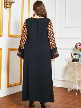 Siskakia Etninės Siuvinėjimo Maxi Suknelė Moterų Plius Dydis Priklauso 2020 M., O Kaklo, ilgomis Rankovėmis Prarasti Musulmonų arabų Turkija Dubajus Drabužiai