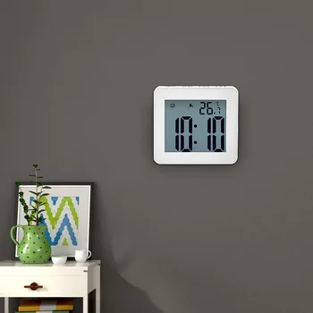 Skaitmeninis Vonios kambarys Laikrodžiai Paprastas LCD Elektroninis Laikrodis atsparus Vandeniui Laikrodžiai Temperatūros Vonios kambarys žadintuvai Kabinti Laikmatis