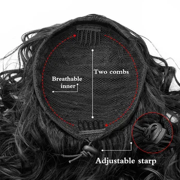 Sluoksniuotos Afro Keistą Garbanotas Raišteliu plaukai surišti į uodegą 12 colių Įrašus Ponio Uodega, Plaukai Priauginimui 150g Sintetinių Ponio Plaukų Bun