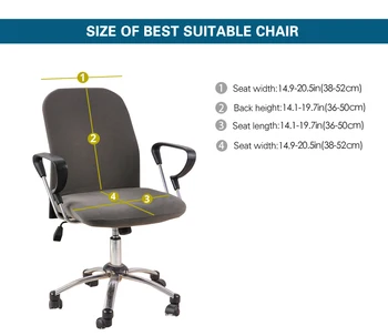 Spausdinti Kompiuterio Kėdė Padengti Spandex Biuro Kėdė Dangtelio, 2 vnt. Rinkinys už Kėdės atlošo ir Bazės