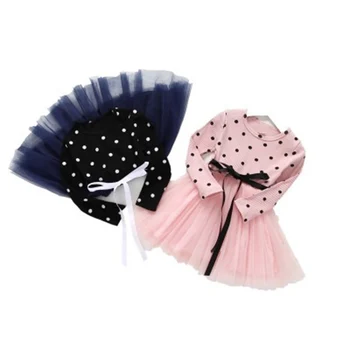 Suknelės Naujųjų Metų 2021 Žiemą, Rudenį Susiuvimo Ju Siūlų Princesė Suknelė Mergaitėms Ilgomis Rankovėmis Polka Dot Vaikai Suknelė