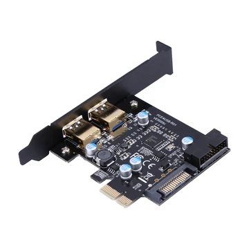 Super Greitis 5Gbps PCI-E 2XUSB 3.0 PCI Express Plėtros Kortelę ar 19-Pin Maitinimo Jungtis paramos PCIE 1X 4X 8X 16X
