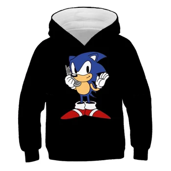 Super cool 3d Sonic hoodies paauglių mergaičių Drabužius Šeimos Mario, Sonic the Hedgehog Berniukai hoodies Rudenį Vaikų Palaidinukė Viršuje