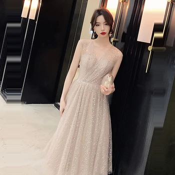 Tai Yiyya Promenadzie Suknelė Elegantiškas V-kaklo Šviečia Trumpas Vestidos De Gala Klostyti China Plius Dydis Moterų vakarėlis Suknelės E723