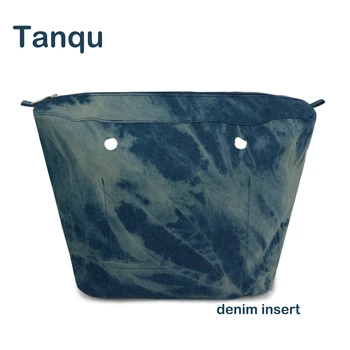 Tanqu Classic Mini džinsinis Audinys atsparus vandeniui Džinsinio audinio vidinės kišenės, O maišelį įdėkite pamušalas Obag Moterų Krepšiai, Rankinės