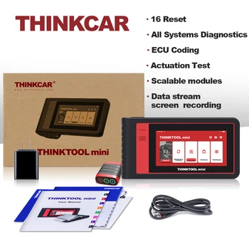 Thinkcar Thinktool mini Automobilių Visos Sistemos Diagnostikos Įrankis 16 Atstato Nemokamas Wifi Visą OBD2 Skaneris ECU Kodavimas IMMO Aktyvus Bandymas