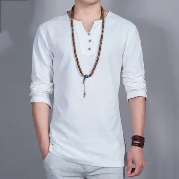 Top Lino vyrų didelis dydis marškinėliai Kinų stiliaus riebalų vaikinas plius dydžio vyriški Atsitiktinis ilgomis rankovėmis didelis T-shirt 7XL 8XL 10xl krūtinė 162 cm