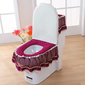 Trys-wc dulkių padengti audiniai tualetas pagalvėlė padengti vonios tualeto reikmenys dekoratyvinis aukso aksomo, tualetas pagalvėlė padengti