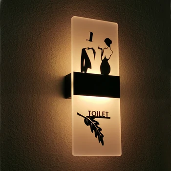 Tualetas Tualetai, Prausykla Vonios kambarys Ekranas LED Šviesos Ženklas 29x11cm Akrilo su Aliuminio Lašas Laivybos
