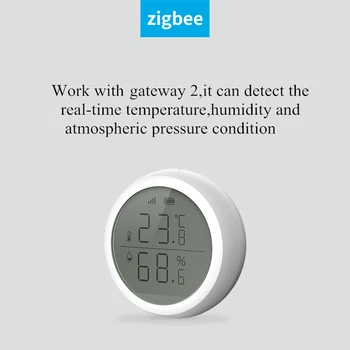 Tuya Zigbee Smart Temperatūros ir Drėgmės Jutiklis Jutiklio Namų Automatikos su skystųjų KRISTALŲ Ekranas, Darbas pagal Alexa 