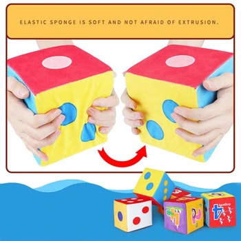 Tėvų-vaikų Interaktyvus Žaidimas Pliušinis Sponge Taškų Skaičių Modelis Kauliukai su Bell Vaikų Nušvitimą Švietimo Žaislas Vaikams Created