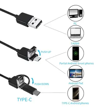 USB Borescope Endoskopą vaizdo Kameros Vandeniui Tikrinimo HD Kamera Išmanųjį telefoną