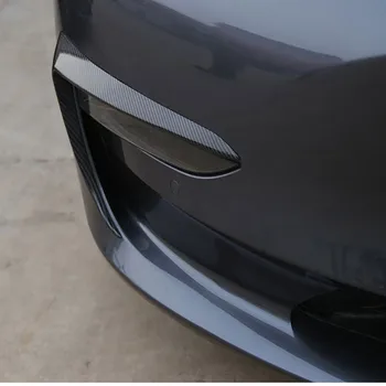 Už Tesla Model 3 Priekiniai Rūko žibintai Antakių Padengti Apdaila Anglies Pluošto Modelio Juodos Baltos Spalvos 2vnt