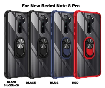 Už Xiaomi Redmi 9 Pastaba Pro 9S Atveju Skaidrus Prabangus Magnetinis Žiedas Laikiklis Coque Telefono Dangtelį Redmi Pastaba 8 Pro 8, 8A Atgal Atvejais