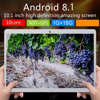 V10 Classic Tablet 10.1 Colių HD, Didelis Ekranas, Android 8.10 Versija Mados Nešiojamų Tablet 1G+16G Balta Tabletė