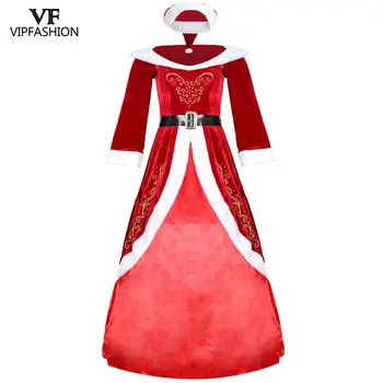 VIP MADOS Komplektus Moterų Suaugusiųjų Kalėdų Suknelės Vestidos Skraiste, Moterų Žiemos Kalėdos Fancy Dress Naujųjų Metų Šalis Suknelė Plius Dydis