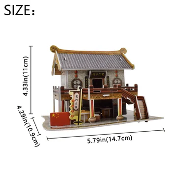 Vaikams Žaislai China Dragon Gate Inn 3D Popieriaus Statyba Puzzle Modelis Žaislas Kelionės Suvenyras Pasaulio Architektūros Dėlionės Dovanos Vaikams