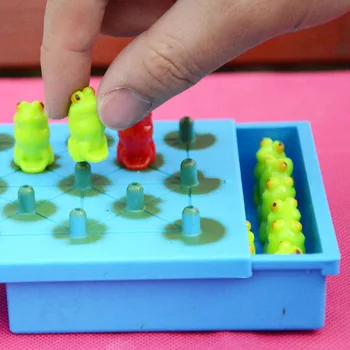 Vaikas Loginis žaidimas varlė solitaire žaidimas šokinėja intelektas Šachmatų Žaislai vaikams švietimo Smegenų kibinimas įspūdį su 40 iššūkis korteles