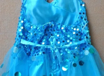 Vaikų Dienos Dancewear šiuolaikinių mergaičių rezultatų drabužiai Vaikams scenoje dėvėti blizgučiais Apynasrio Suknelė 3T-11Y