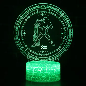 Vandenis tema 3D LED Lempos naktį šviesos 7 Spalvų Keitimas Palieskite Nuotaika Lempos Kalėdinių Dropshippping