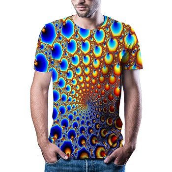 Vasaros 2020 naujas abstrakčias vizualinis 3D modelį, atsitiktinis marškinėliai mados T-shirt 3D spausdinimo greitai džiūsta T-shirt