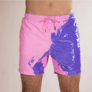 Vasaros sprogimo modeliai, spalvos paplūdimio kelnės, vyriški greitai-džiovinimo didelio dydžio maudymosi glaudės spalva keičiasi šortai