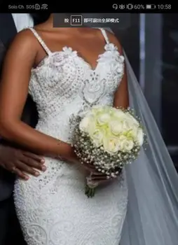 Vestuvių Suknelės, Granules, chalatas de mariee 2021 Kristalų Vestuvių Suknelės Undinė 