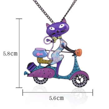 Violetinė Cat Lady Sagės Pin Moterų, Mergaičių, Emalio Animacinių filmų Gyvūnų Sagė Mados Motociklą Pin Šalikas Papuošalai, Aksesuarai 2019