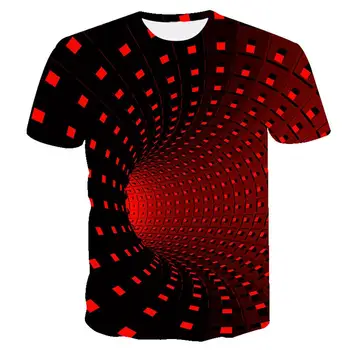 Vyrai 3D Išmaišykite Spausdinimo Vertigo T-shirt 2020 metų Vasaros Cool Negabaritinių Laisvi Marškinėliai vyriški Atsitiktinis O-kaklo trumpomis Rankovėmis Streetwear Tees