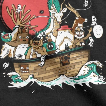 Vyriški Marškinėliai Pasakų Skrynia Grynos Medvilnės Marškinėliai trumpomis Rankovėmis Hayao Miyazaki Anime Japonijoje Ghibli Totoro Atkakli Toli T Shirts