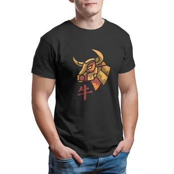 Vyriški marškinėliai Kinijos Zodiako Naujų Metų Aukso Jautis 2021 Mielas Trumpas Rankovės Negabaritinių Cosplay Cool Plus Size 32192