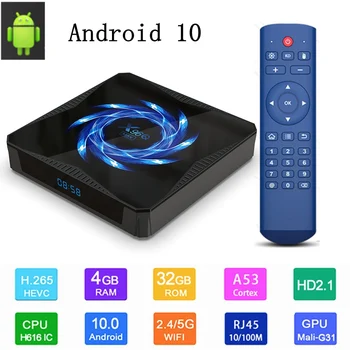 X96Q MAX TV BOX 4K HDR Android 10.0 4GB 32GB 64GB 2.4 G/5.0 WiFi Bt5 Allwinner H616 Quad Core 
