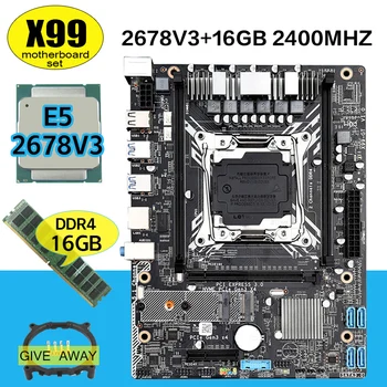 X99 GT plokštę combo su LGA2011-3 Xeon E5 2678 V3 PU 1pcs 16GB 2400MHz DDR4 Atminties USB3.0 NVME M. 2 /wifi sąsaja