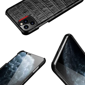 YMW Originali Odinis dėklas iPhone 12 Pro Max mini 11 Xs Max Xr X 7 8 Plius Krokodilas Prabangos Nekilnojamojo karvės odos Telefonas Atvejų