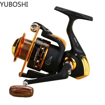YUBOSHI Naujas AX500-9000 Žvejybos Medinė rankena 12+ 1BB Verpimo Žvejybos Ritės Profesionalus Metalo, Kairėje/Dešinėje Rankoje Žvejybos Ritės Varantys