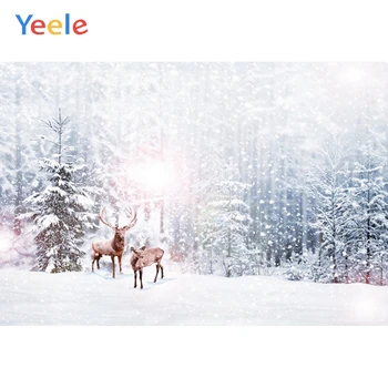 Yeele Žiemos Sniego Arenoje Bokeh Šviesos Medis, Miško Fotografijos Backdrops Asmeninį Fotografijos Fonas Fotostudija