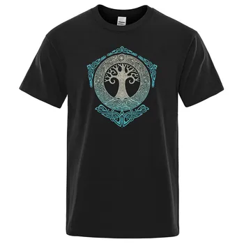 Yggdrasil marškinėliai Pasaulio Medis Vyrų Mados Viršūnes Modelis Tee 2020 Metų Vasaros Medvilnės Marškinėliai Odin Aesir Šiaurės šalių Mitologija Vyrų Marškinėlius