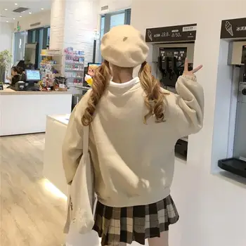 ZITY Netikrą dviejų dalių negabaritinių moterų palaidinukė plius dydis korėjos stiliaus hoodie Atsitiktinis Puloveriai prarasti harajuku drabužių streetwear