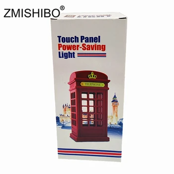ZMISHIBO LED Nakties Šviesos Retro Londone Telefono Būdelė USB Nakties Žibintas Įkraunamas Stalo Lempa Namų Miegamajame Naujųjų Metų Dekoras