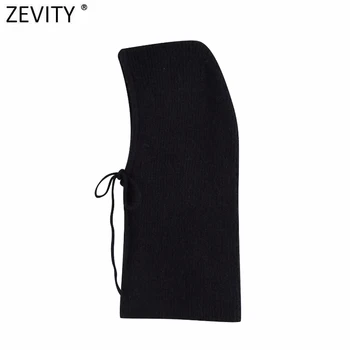Zevity Naujas Moterų Mados Nėriniai Gobtuvu Mezgimo Megztinis Femme Prašmatnus Dizainas Atsitiktinis Puloveriai Gatvės Ponios Juoda Viršūnes S558