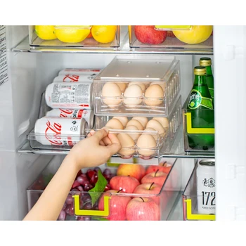Šaldytuvas Maisto Produktų Laikymo Dėžės Organizatorius, Švieži, Langelį, Stalčių Tipo Kiaušinių Dėžutės Saugojimo Bylos Kiaušinių Laikiklį Ant Kitos Virtuvės Reikmenys