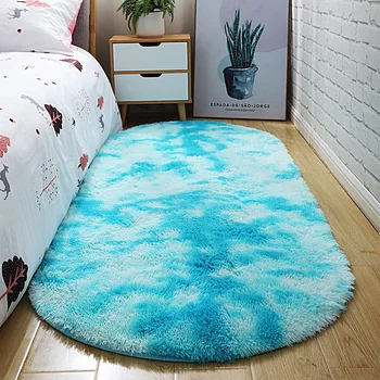 Šiaurės ins stilius paprastas kilimas modernių namų lovos miegamajame kiliminė danga storio ovalo gradientas kilimėlis vaikams nuskaitymo kilimas La alfombra