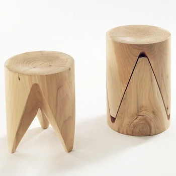Šiaurės natūralaus medžio pincetu visą medžio masyvo kėdė sūpynės gabalas medinė kėdė arbatos stalo kūrybos apvalios taburetės medžio kelmas