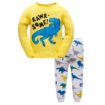 Šokinėja Metrų Rudenį, Pavasarį Dinozaurų Namų Berniukų Drabužiai Kūdikiams, Vaikams, Drabužiai Animacinių Filmų Topai+ Kelnės Pižama Sleepwear Komplektus, Rinkinius